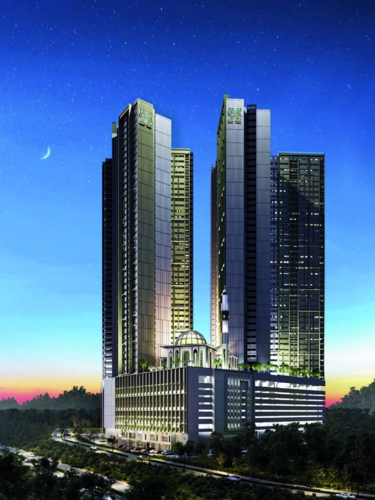 The building design for Flora Hijauan that is near to ECRL, LRT and Terminal Bersepadu Gombak.